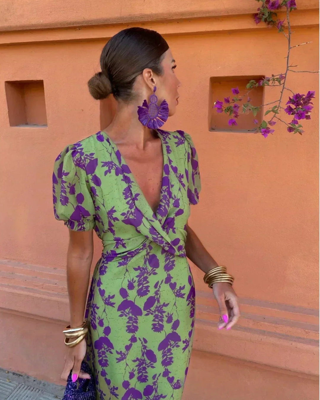 Summer Midi Dress with Flutter Sleeves for Women