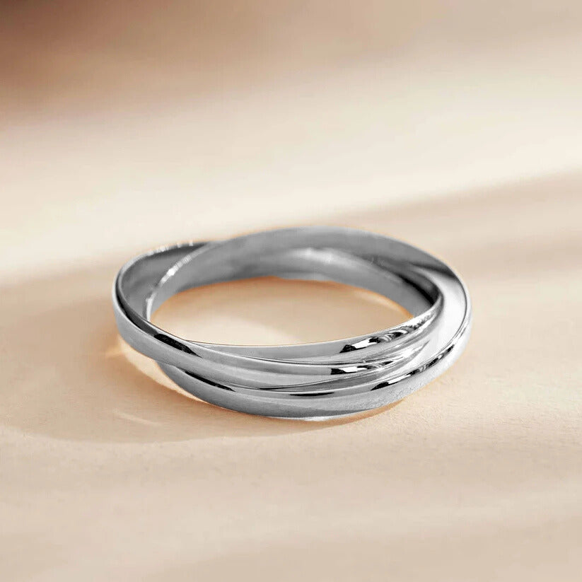 White Gold Ring - Léna Trielle Elegant Stackable Band