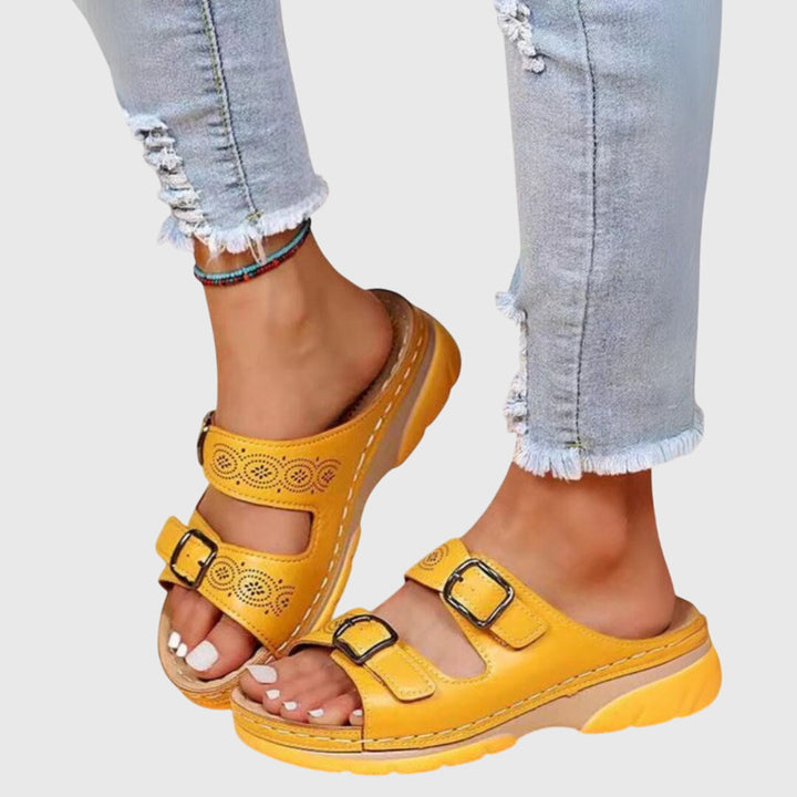 Orthopedic Leather Sandals with Arch Support for Women