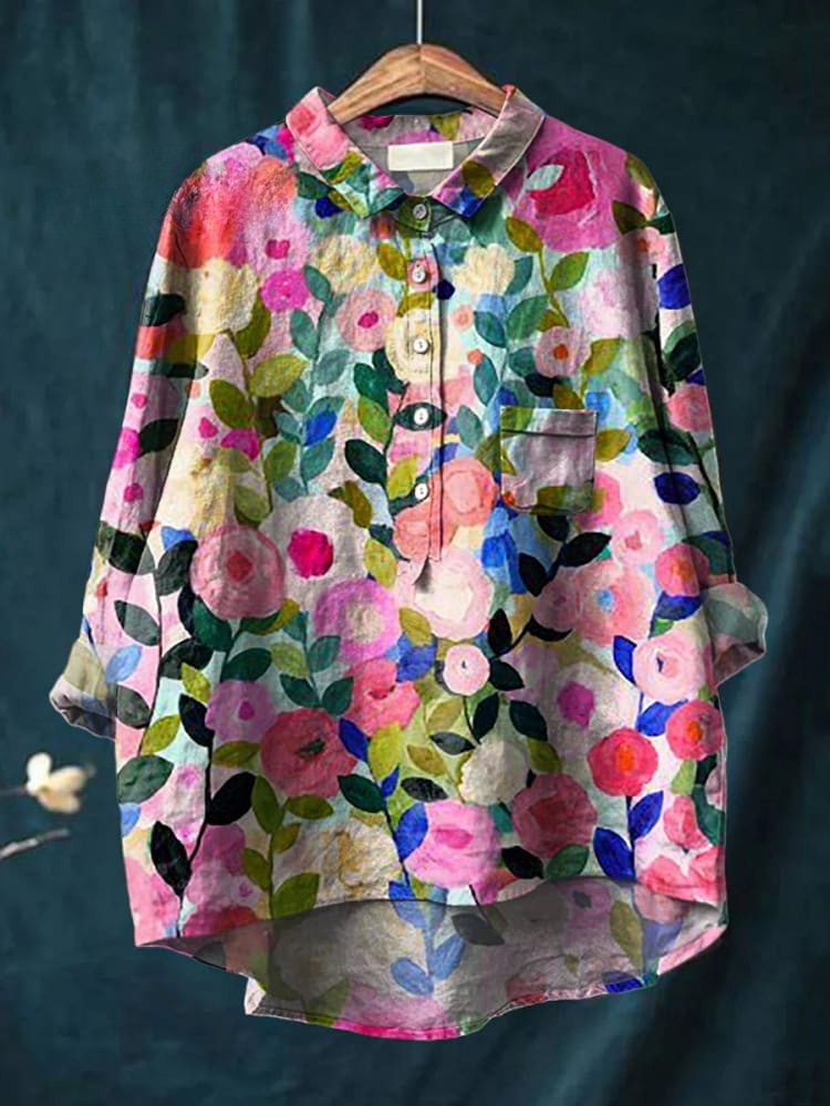 Floral Blouse for Women | Vibrant Print Shirt