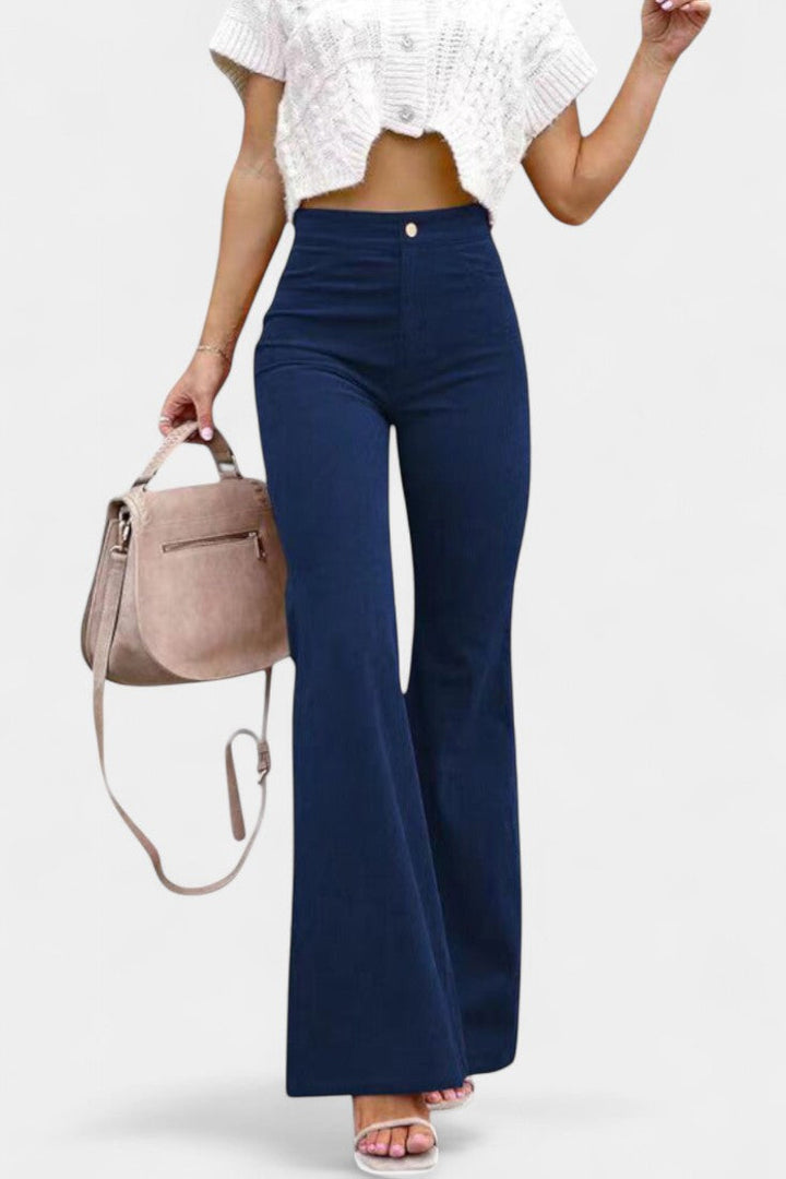 Wide Leg Velvet Pants High Waisted Trousers for Women