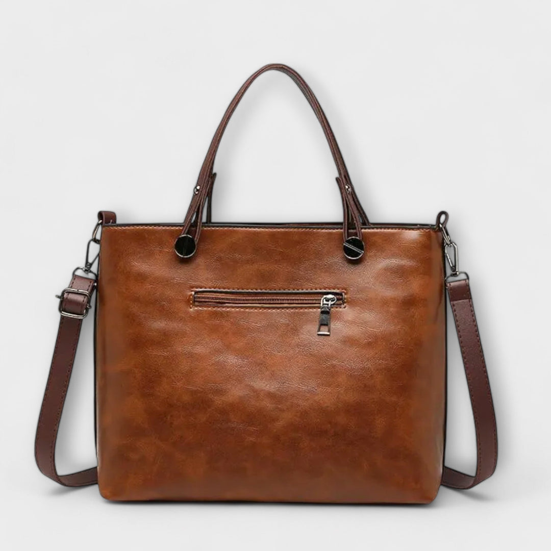 Leather Tote Bag for Work and Travel - Spacious Elegant Design