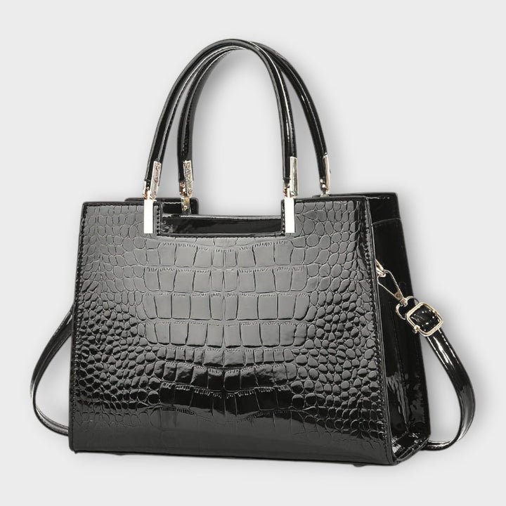 Crocodile Embossed Leather Handbag for Work and Everyday