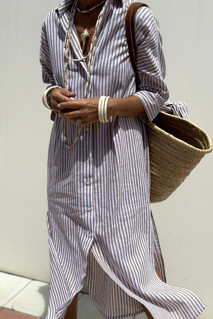Striped Shirt Dress for Women - Timeless Comfort & Elegant Style