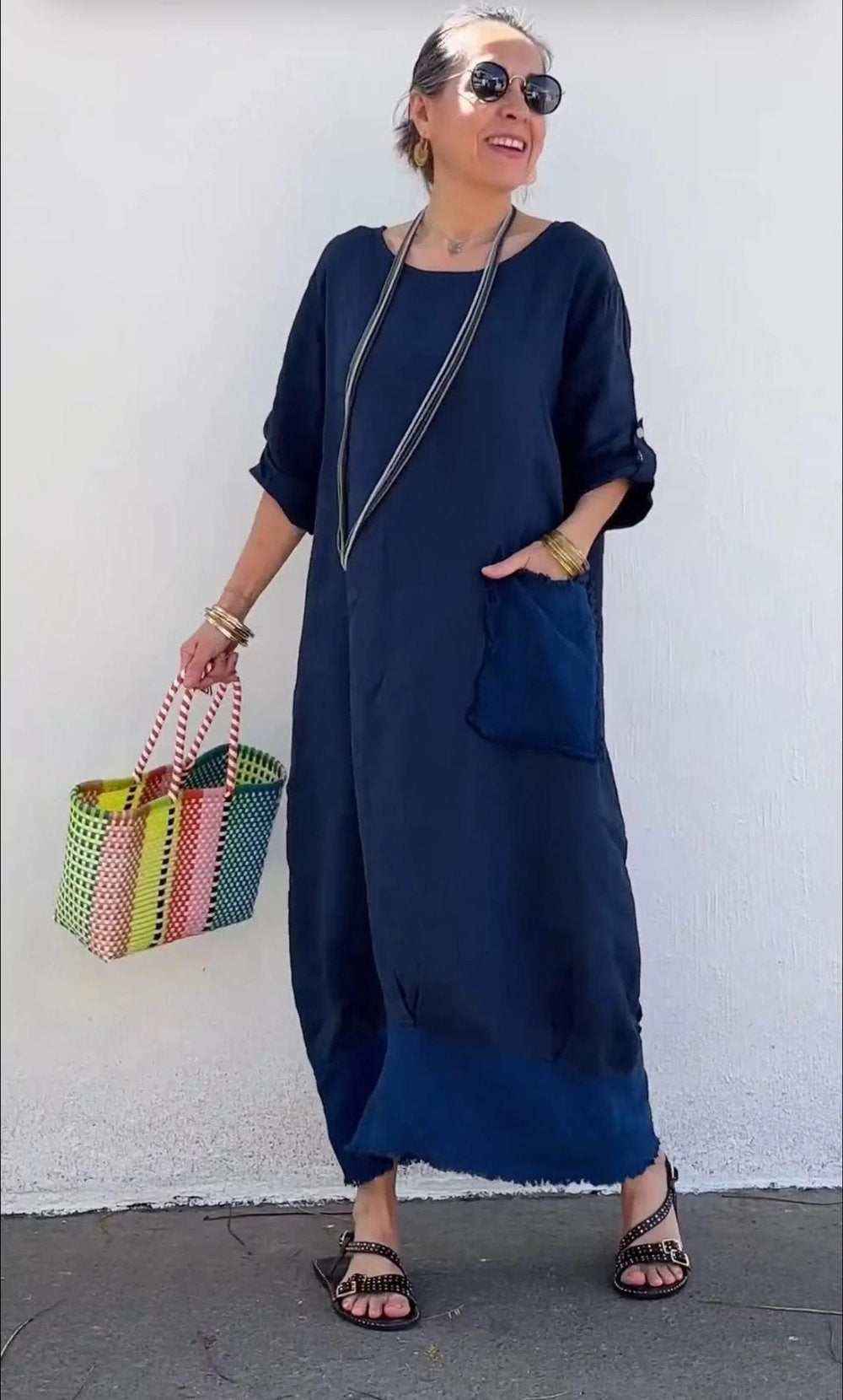 Oversized Linen Dress for Women | Breezy Summer Maxi Dress