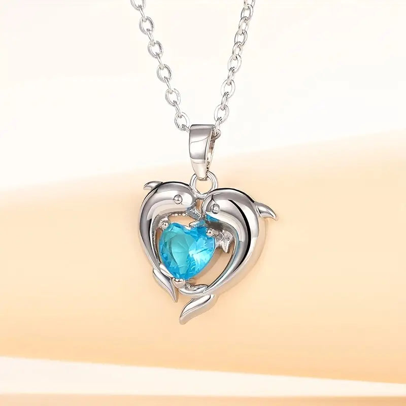 Heart Pendant Necklace in White Gold | Elegant Twin Hearts Design