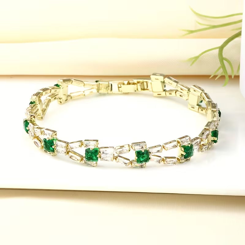 Gold Tennis Bracelet - Classic Link Chain Design for Women