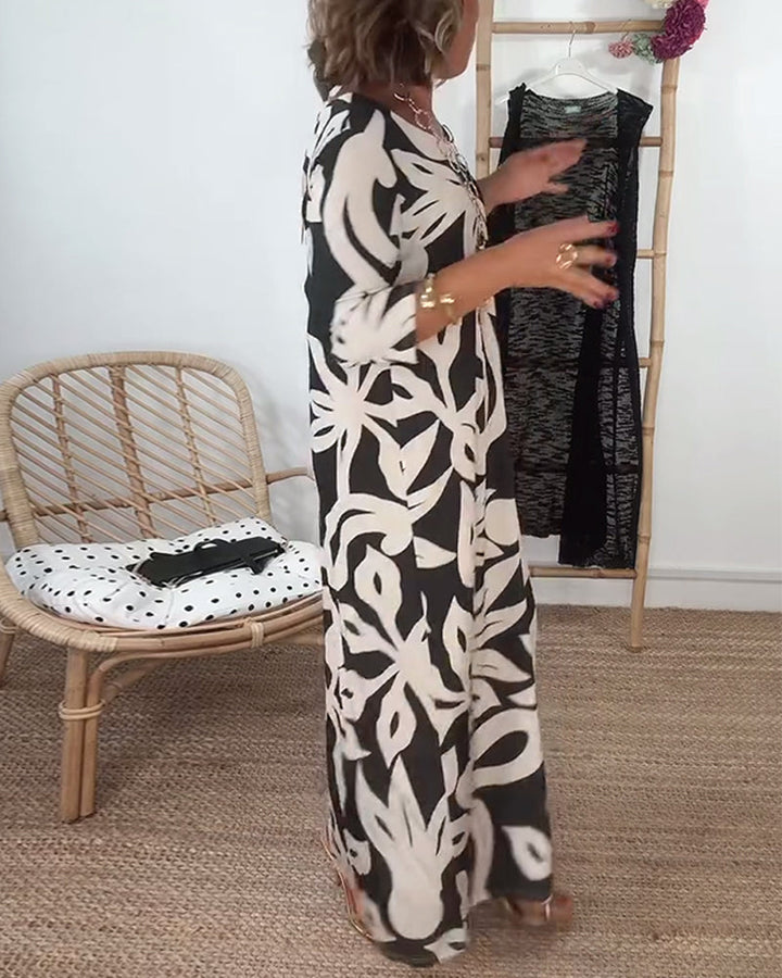Abstract Print Dress for Women - Timeless Elegant Style