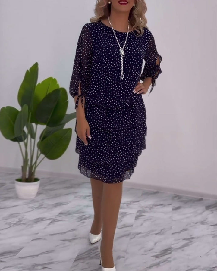 Polka Dot Layered Dress for Women - Timeless A-Line Style