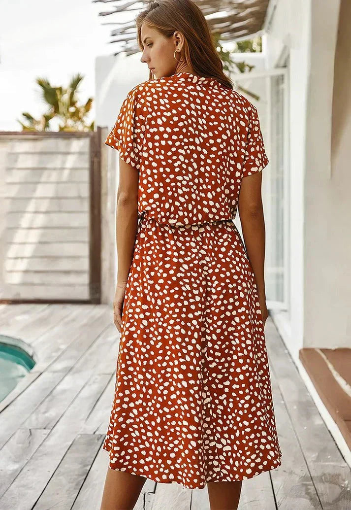 V-Neck Ruffle Dress for Women - Elegant Feminine Style