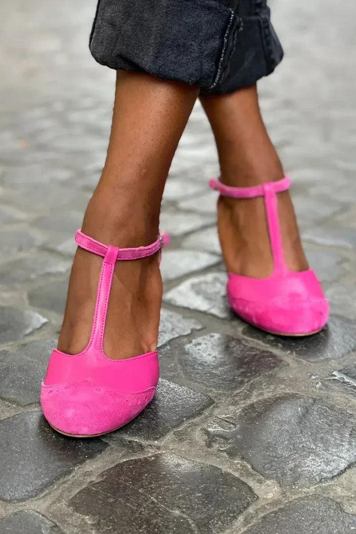 T-Bar Sandals for Women - Comfortable Low Heel Sandals