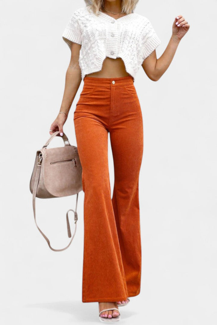 Wide Leg Velvet Pants High Waisted Trousers for Women