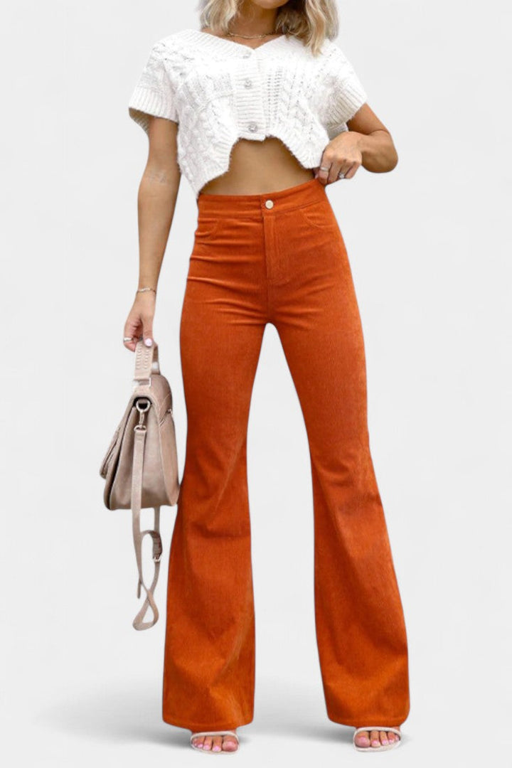 Wide Leg Velvet Pants High Waisted Trousers for Women