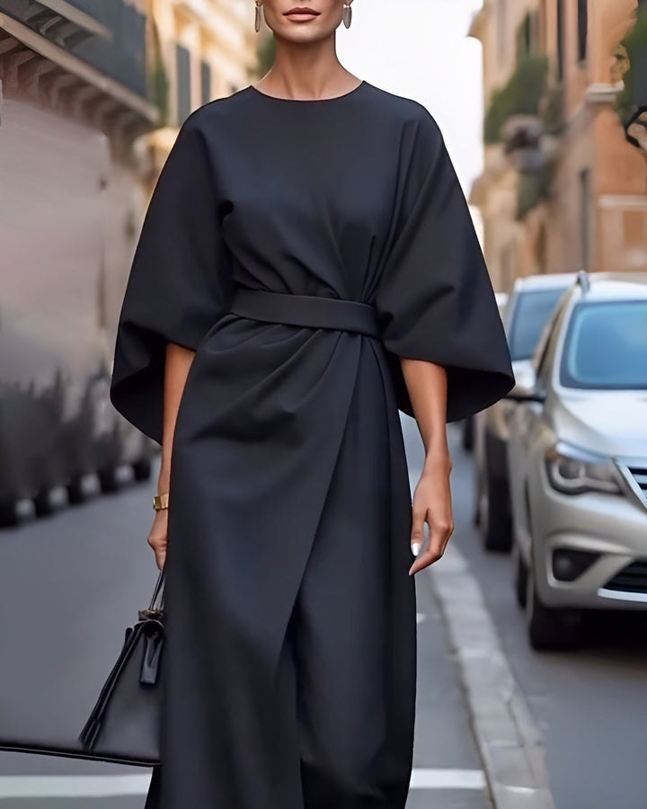 Minimalist Belted Dress for Women - Timeless Luxe Silhouette