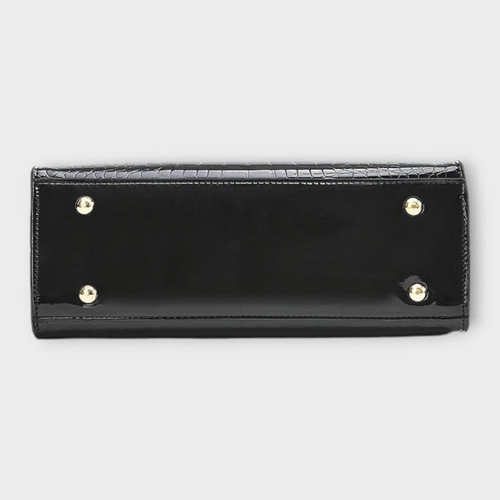Crocodile Embossed Leather Handbag for Work and Everyday