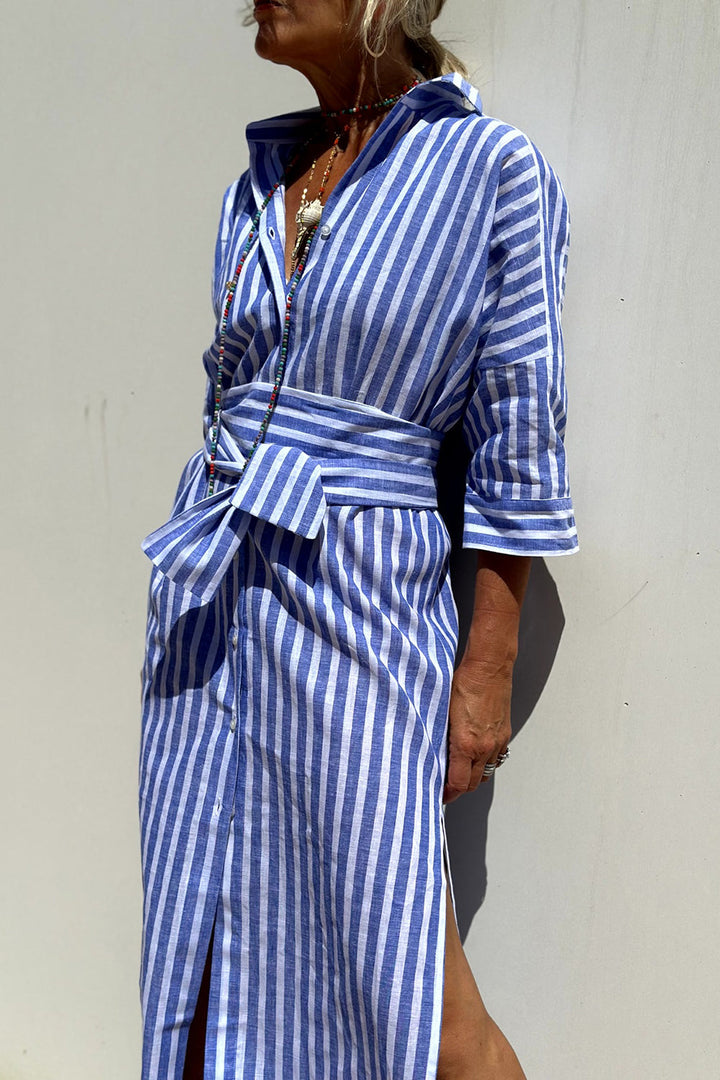 Striped Shirt Dress for Women - Timeless Comfort & Elegant Style
