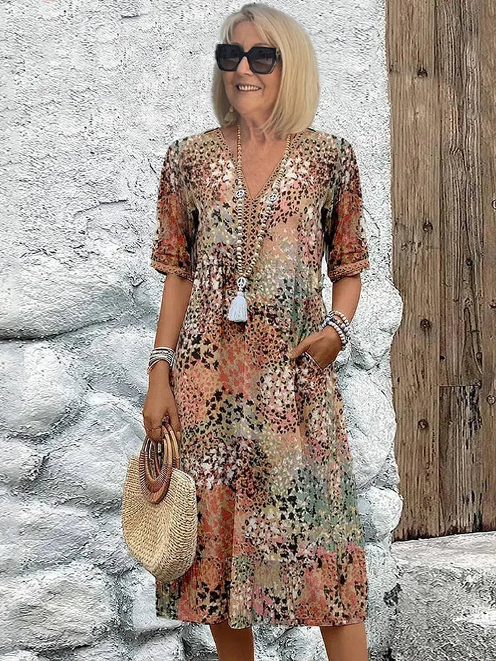 Vibrant Midi Dress for Women | Flattering Fit Lightweight Fabric