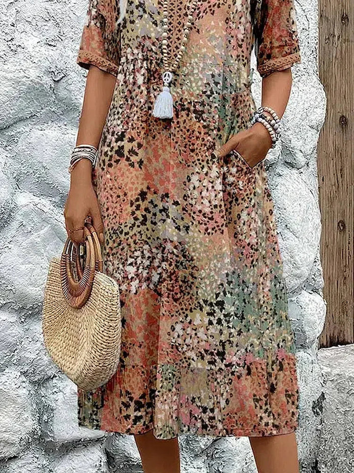 Vibrant Midi Dress for Women | Flattering Fit Lightweight Fabric