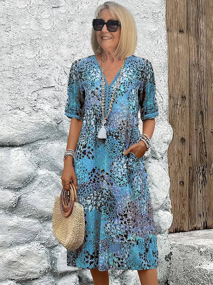 Vibrant Midi Dress for Women | Flattering Fit Lightweight Fabric