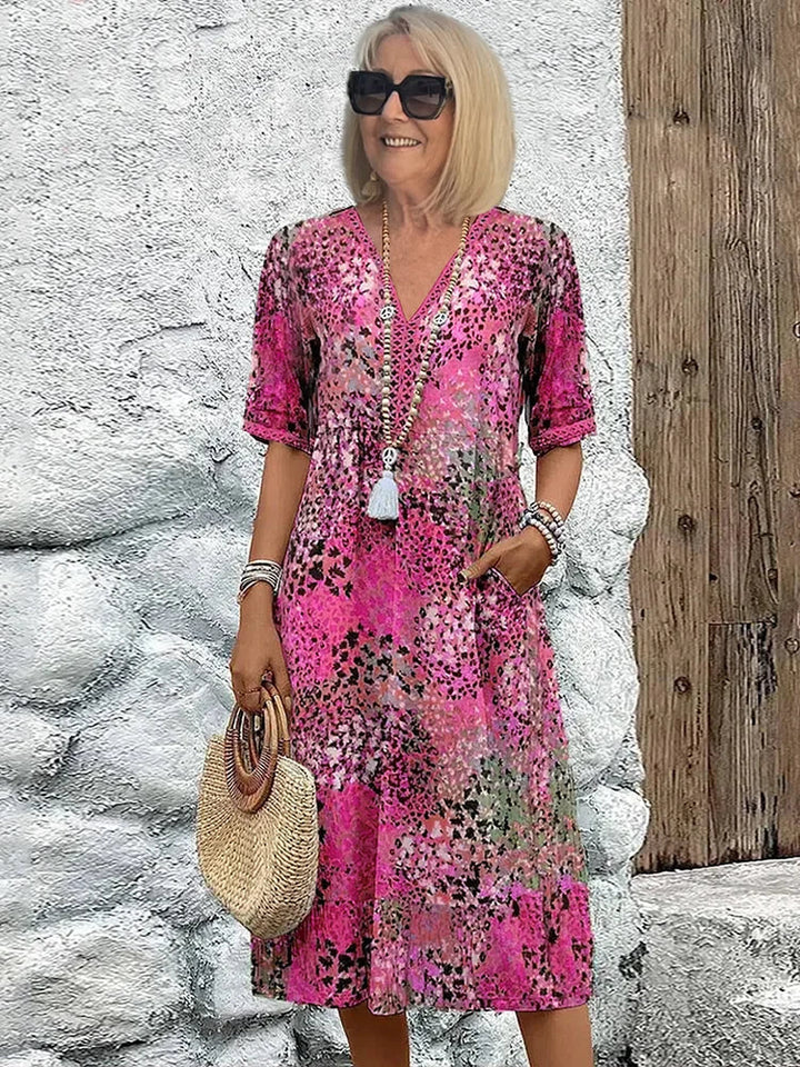 Vibrant Midi Dress for Women | Flattering Fit Lightweight Fabric