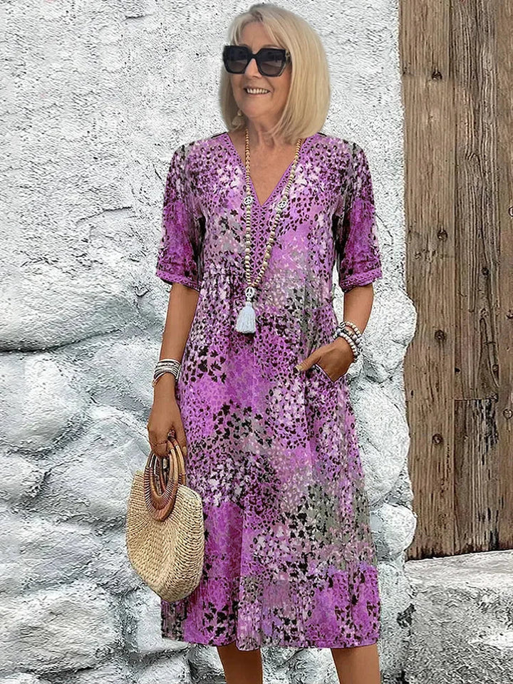 Vibrant Midi Dress for Women | Flattering Fit Lightweight Fabric