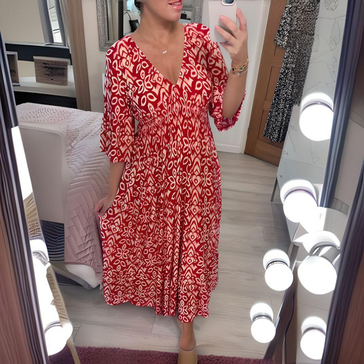 Boho Printed Dress for Women - Flowy Casual Summer Dress