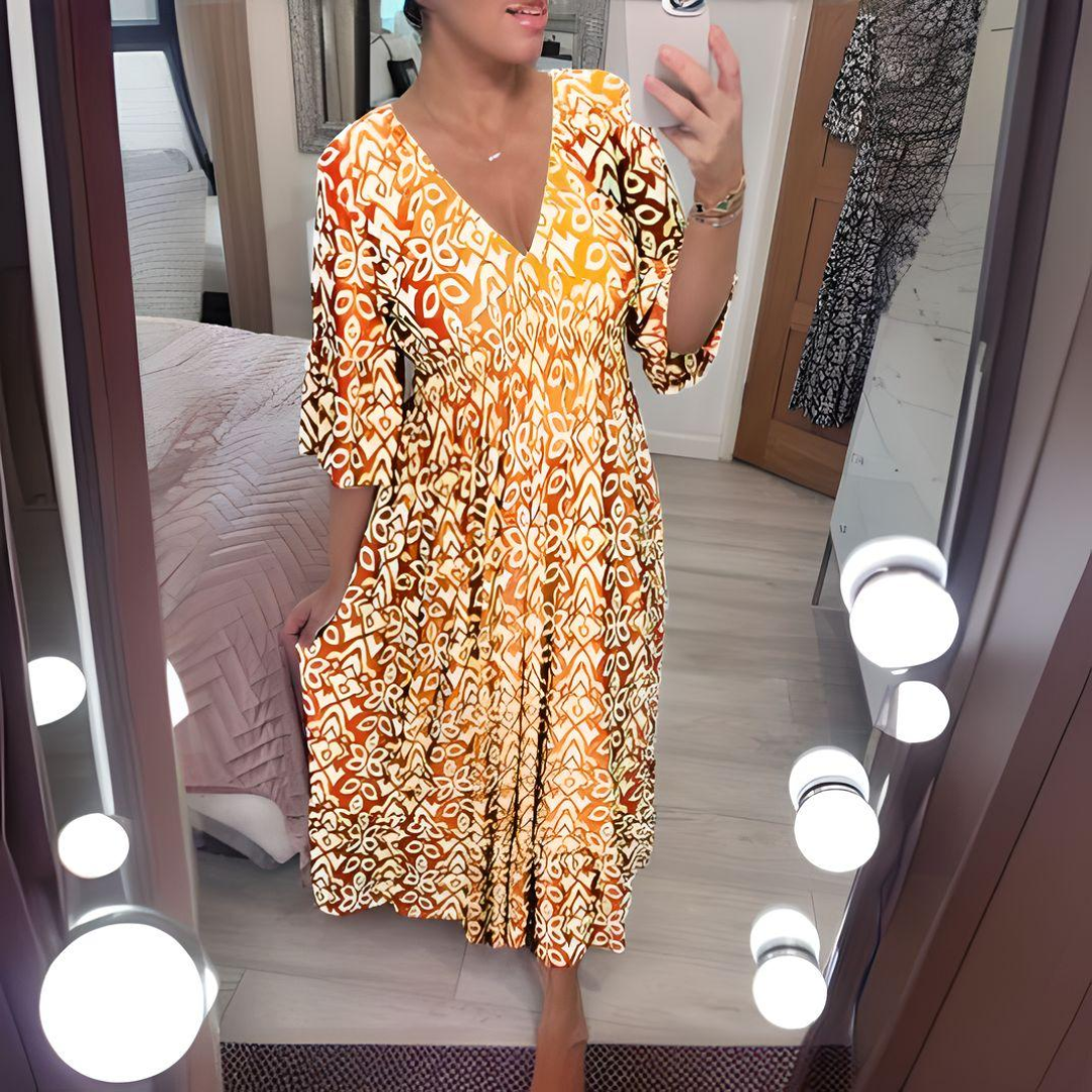 Boho Printed Dress for Women - Flowy Casual Summer Dress
