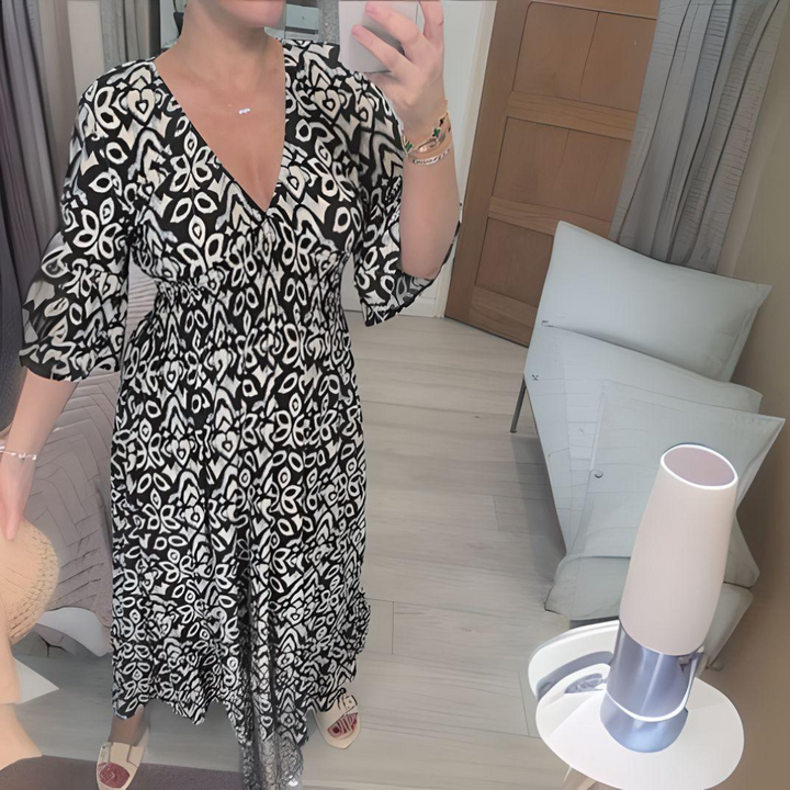 Boho Printed Dress for Women - Flowy Casual Summer Dress