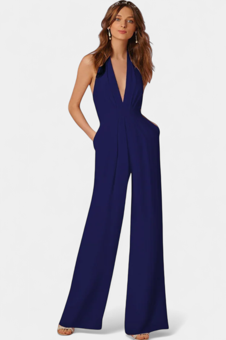 Wide Leg Jumpsuit for Women - Sleek Modern Silhouette