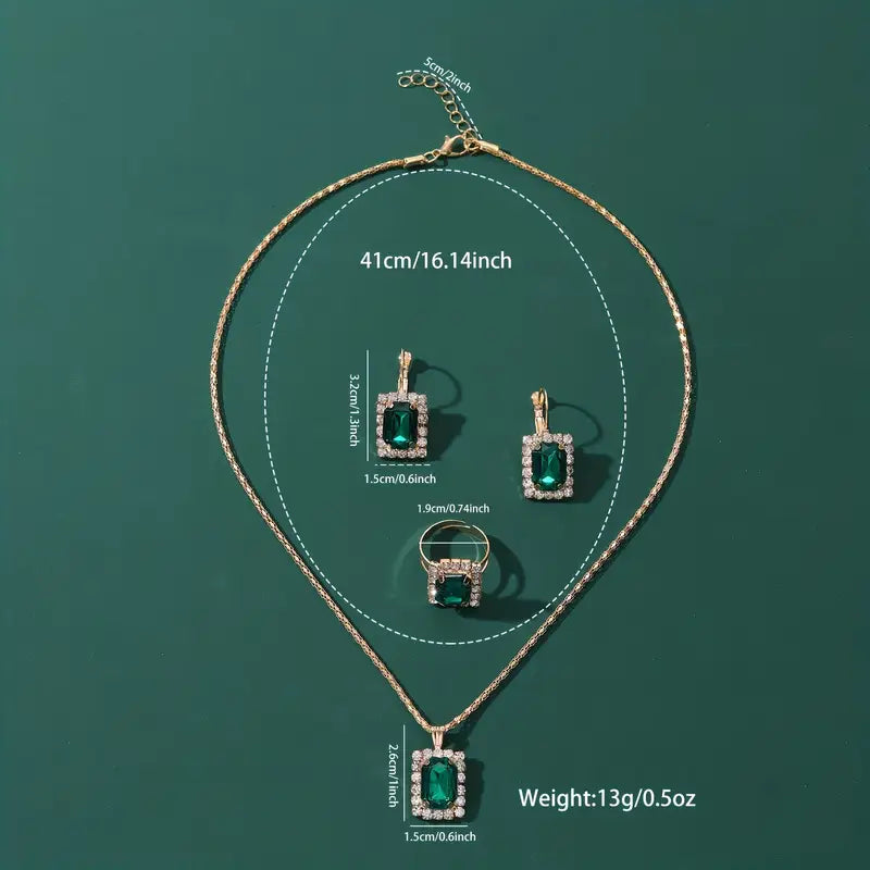 White Gold Jewelry Set | Elegant Necklace Earrings for Women