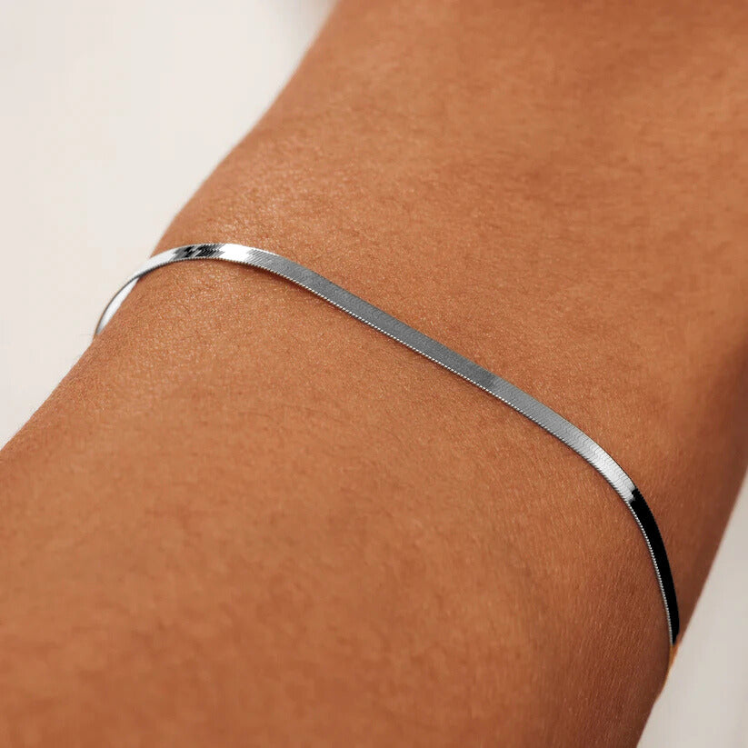 White Gold Serpent Bracelet - Elegant Statement Jewelry