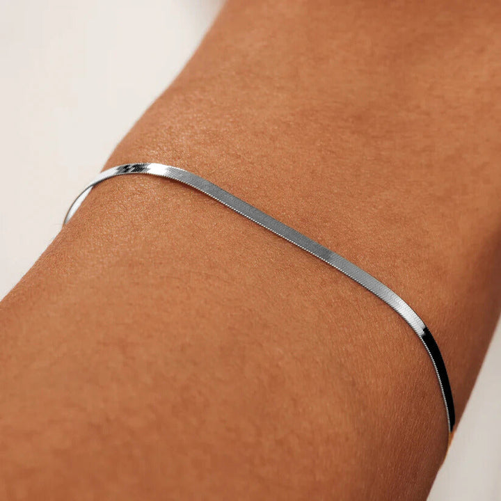 White Gold Serpent Bracelet - Elegant Statement Jewelry