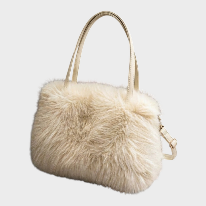 Faux Fur Handbag for Women - Soft Rabbit Fur Shoulder Bag