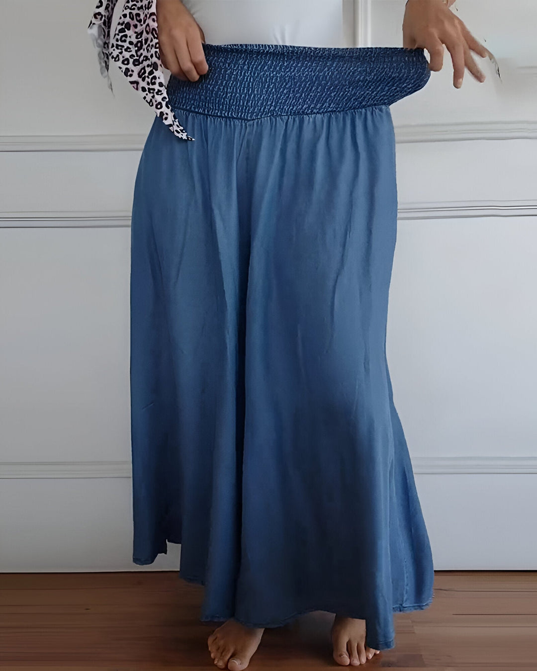 Elastic Waist Pants for Women - Comfortable Flowy Skirt Pants