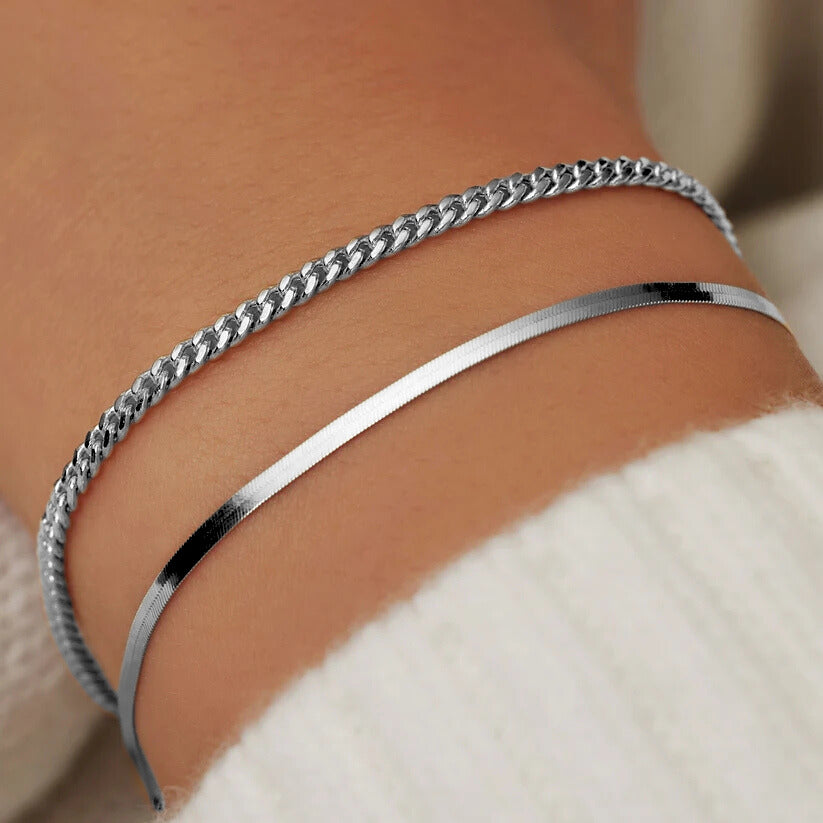 White Gold Serpent Bracelet - Elegant Statement Jewelry