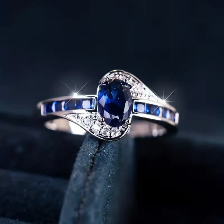 Sapphire Ring in White Gold - Modern Elegant Statement Jewelry