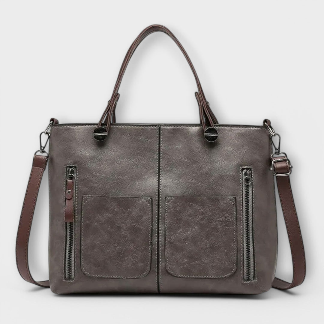 Leather Tote Bag for Work and Travel - Spacious Elegant Design