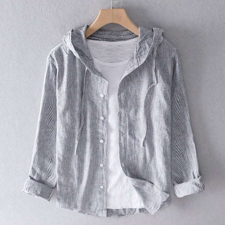 Linen Hooded Blouse for Women - Lightweight Spring Top