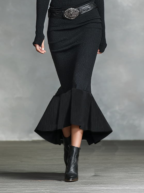 Knitted Maxi Dress Long Sleeve V Neck Sweater Dress