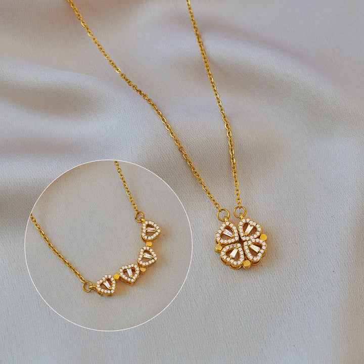 Gold Four Leaf Clover Necklace - Delicate Layering Pendant