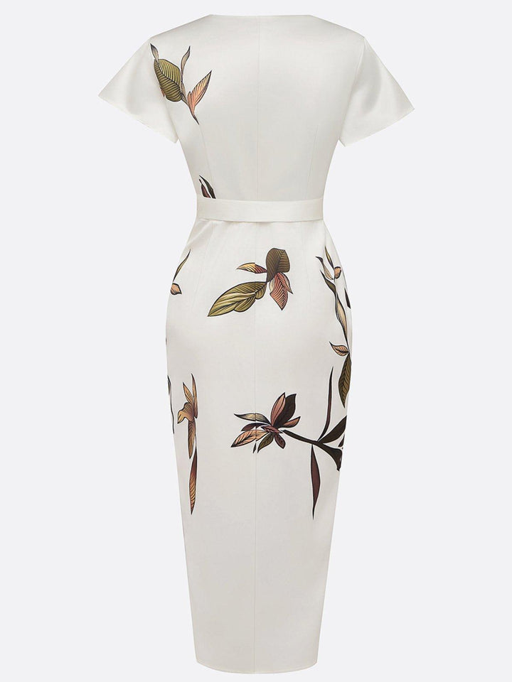 Wrap Dress for Women - Elegant Floral Print Dress