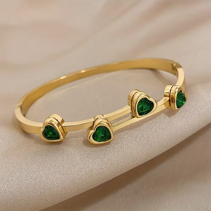 Gold Heart Bracelet - Delicate Charm Bracelet for Women