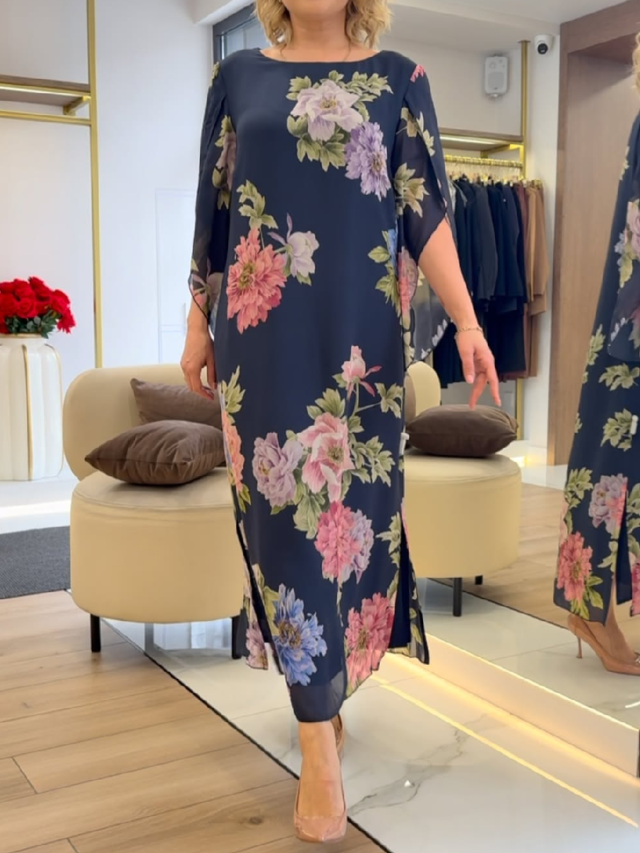 Floral Maxi Dress - Loose Fit Lightweight Dress for Women