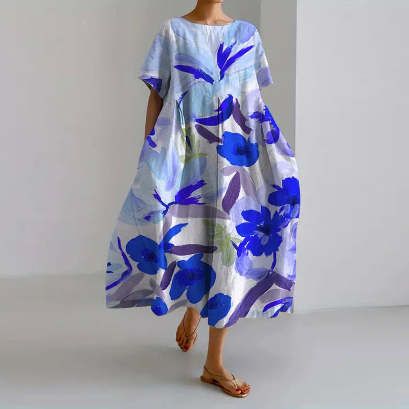 Floral Summer Dress for Women - Lightweight Relaxed Fit Sundress
