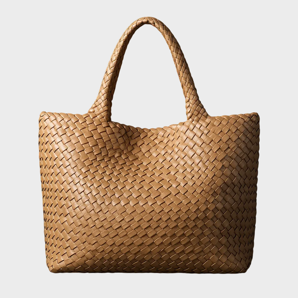 Handwoven Leather Tote Bag - Spacious Everyday Carryall