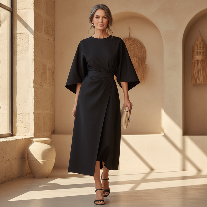 Minimalist Belted Dress for Women - Timeless Luxe Silhouette