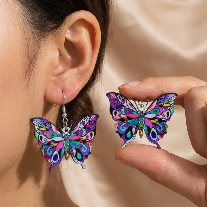 Butterfly Earrings for Women - Colorful Statement Studs