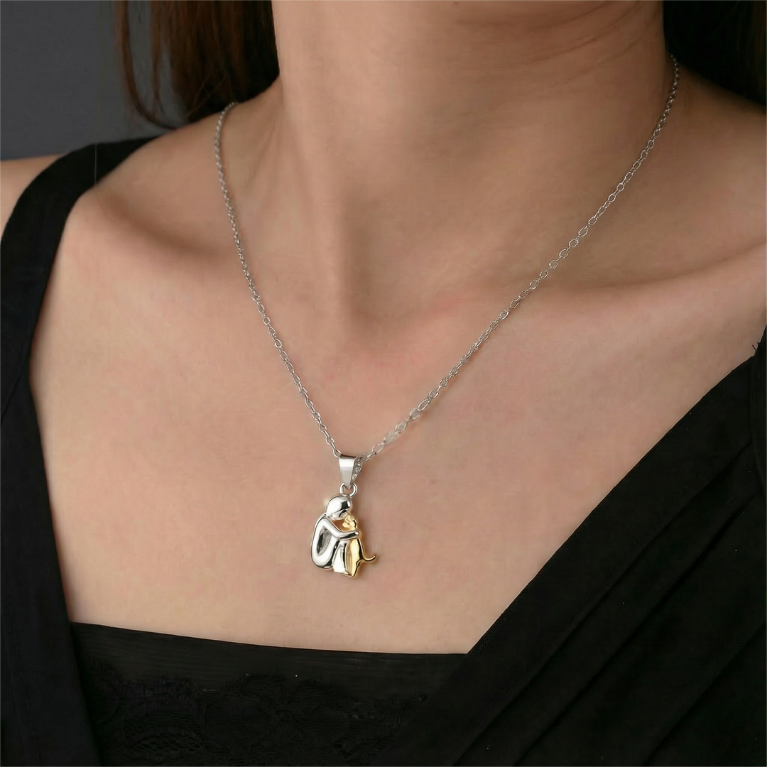 Dog Memorial Necklace Gold Pendant for Women