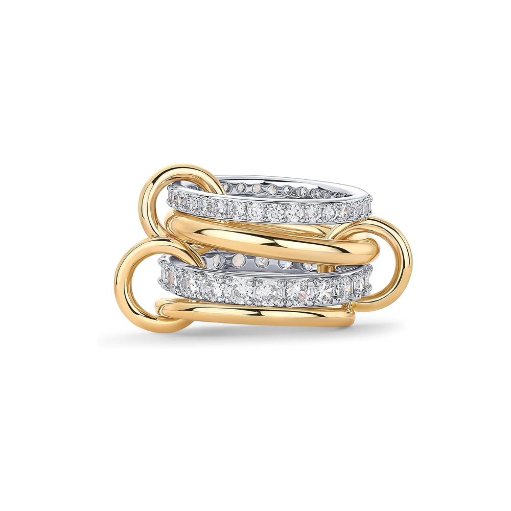 Interlocking Stackable Rings Set | Gold Tone Everyday Jewelry