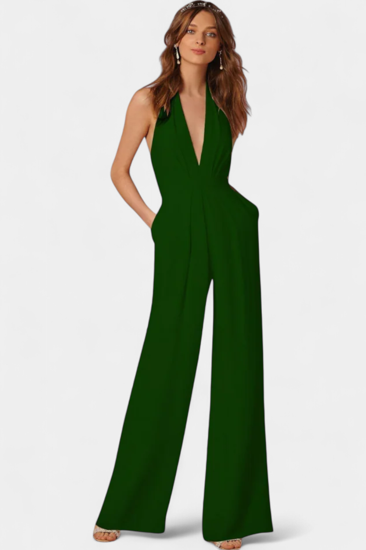 Wide Leg Jumpsuit for Women - Sleek Modern Silhouette